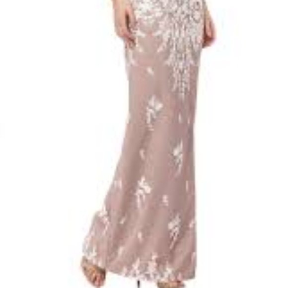 JS Collections Floral Embroidered Evening Dress - Picture 2 of 7